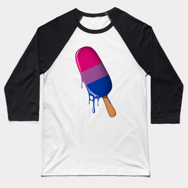 Bisexual Shirt Bisexual Flag Ice Cream LGBT Bisexual Pride Baseball T-Shirt by Happy Lime